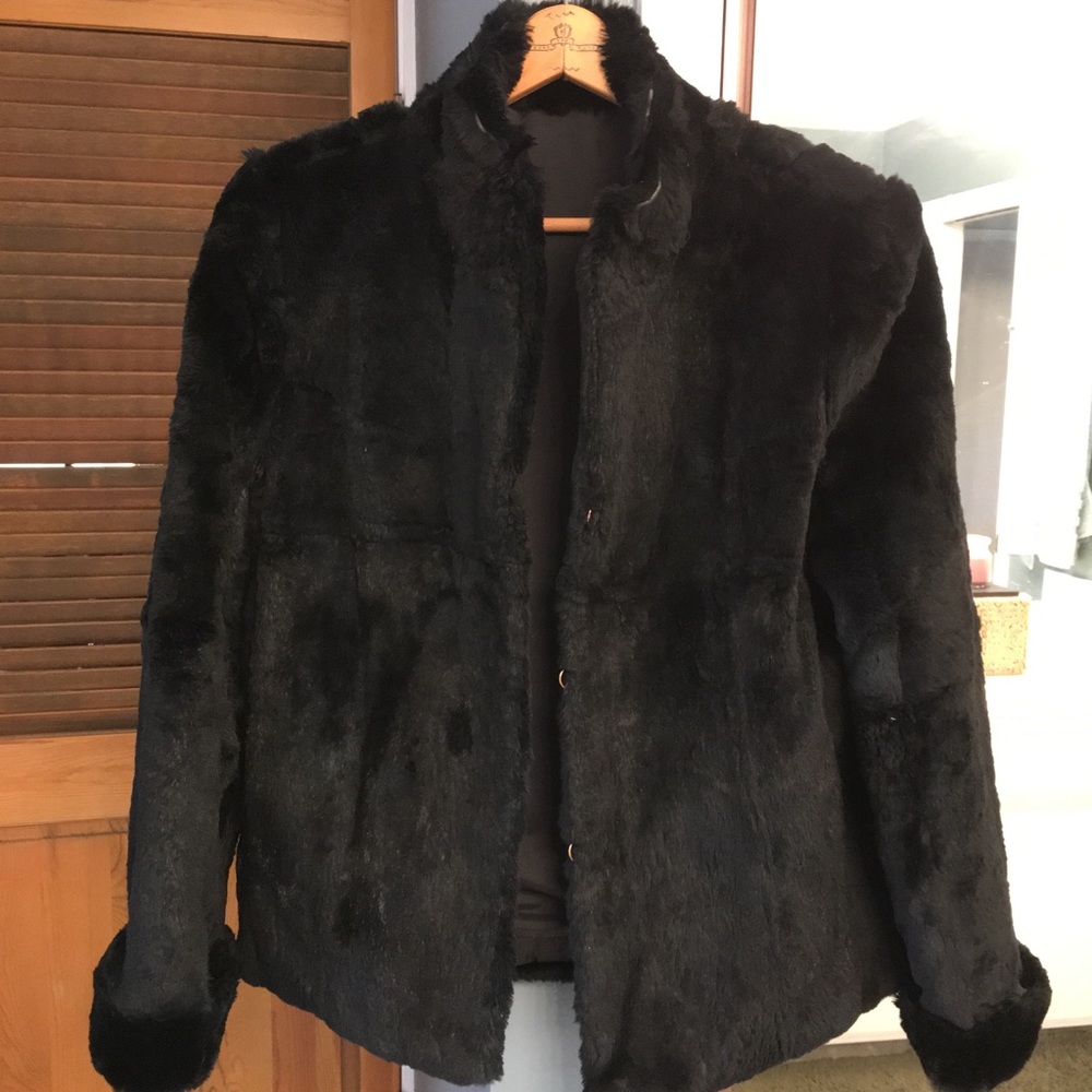 Black Fur Jacket Super Soft Medium/Large